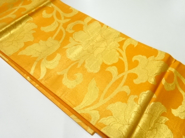 アンティーク　花唐草模様織出し袋帯（材料）